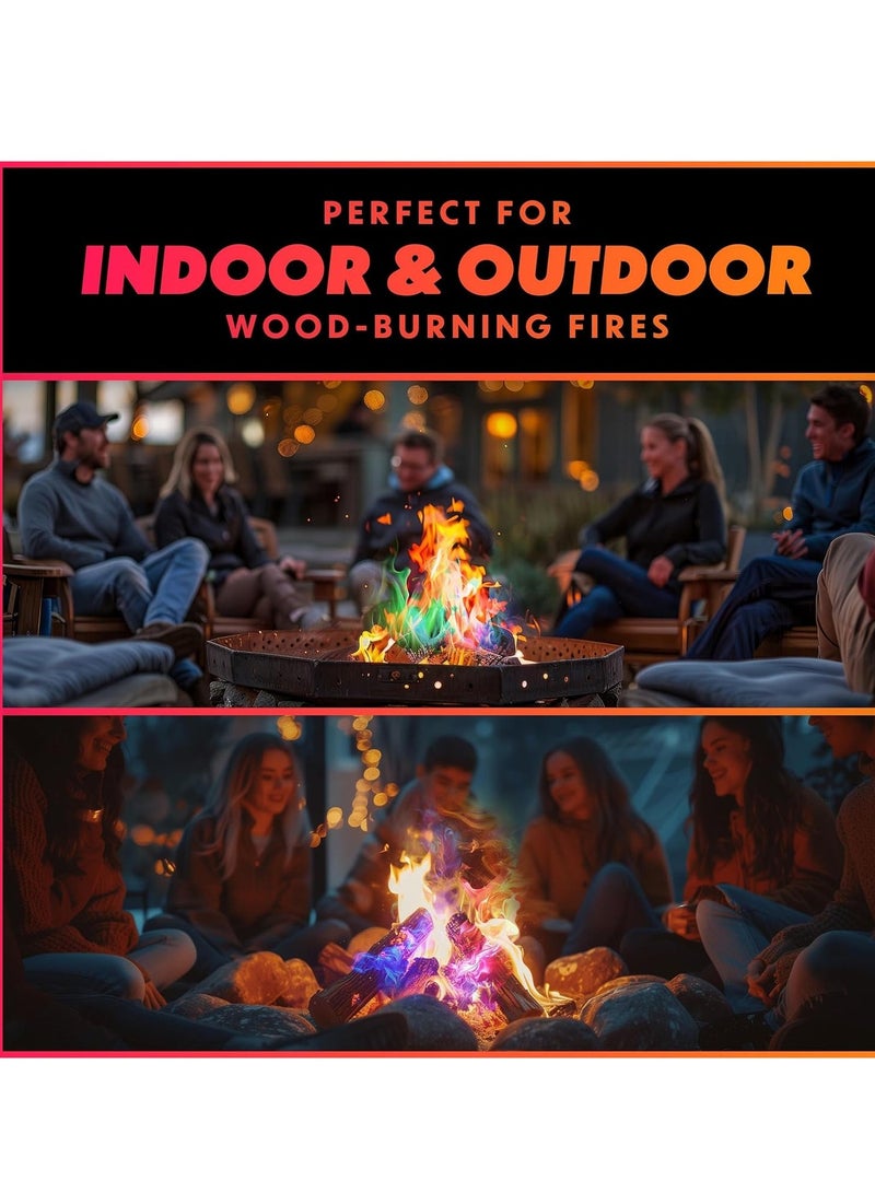 Magic Flame Fire Color Changing Pack - 12 Fire Color Packs for Fire Pits, Fireplaces, Bonfire Accessories - Camping Party Outdoor Supplies (30g per Pack) - Image 2